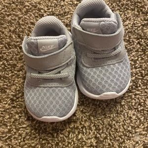 Gray baby nike shoes
